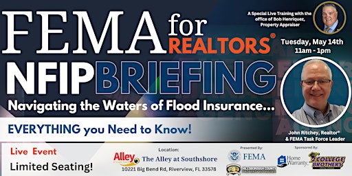 Primaire afbeelding van FEMA Flood Insurance Briefing for Realtors!