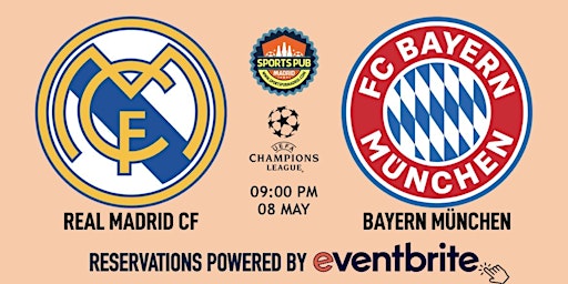 Imagem principal do evento Real Madrid v Bayern München | Champions League - Sports Pub Malasaña