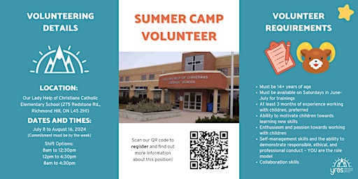 2024 Summer Camp Volunteer - Our Lady Help of Christians CES primary image