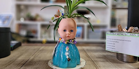 Sip & Make: Doll Head Planters (with LIVE plants)