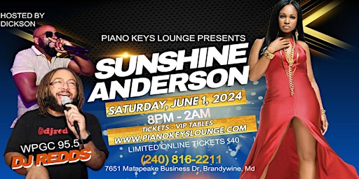 Imagem principal do evento Sunshine Anderson Performing Live @ Piano Keys Lounge June 1st
