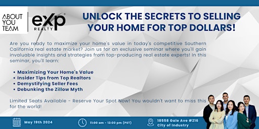 Image principale de Unlock the Secrets to Selling Your Home for Top Dollars!