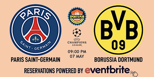 Imagem principal do evento PSG v B. Dortmund | Champions League - Sports Pub La Latina