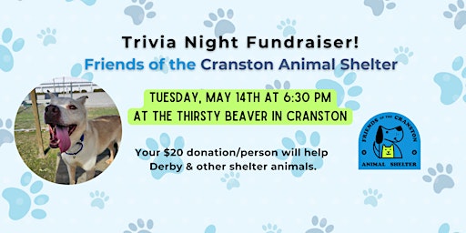 Imagem principal do evento Trivia Night fundraiser for Friends of the Cranston Animal Shelter