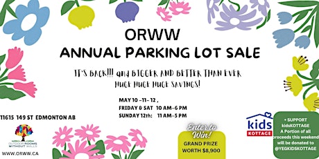 ORWW ANNUAL SPRING PARKING LOT SALE