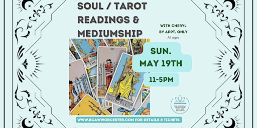 Tarot card Soul readings with Cheryl - May 19th- Appointment Only primary image