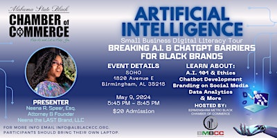 Image principale de ASBCC  Breaking A.I. & ChatGPT Barriers For Black Brands Tour 2024 Bham