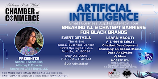 Image principale de ASBCC  Breaking A.I. & ChatGPT Barriers For Black Brands Tour 2024 Mobile