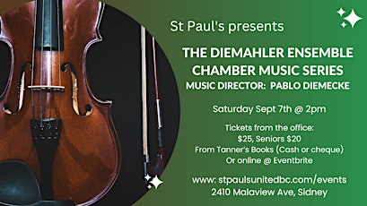 St Paul's presents: DieMahler Ensemble Chamber Music Series