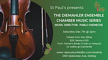 St Paul's presents: DieMahler Ensemble Chamber Music Series