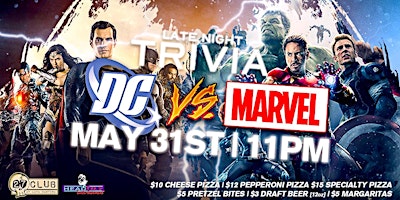 DC vs. Marvel Late Night Trivia at Lava Cantina primary image