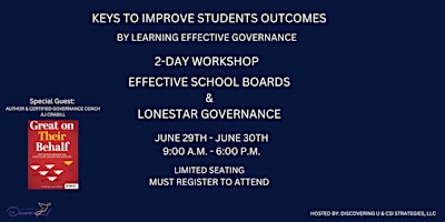 EFFECTIVE SCHOOL BOARDS AND LONESTAR GOVERNANCE FRAMEWORK primary image
