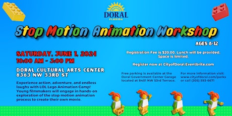 Stop Motion Animation Workshop Ages 8-12