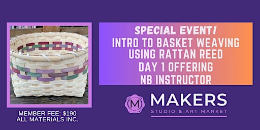 Primaire afbeelding van Special Event: Intro to Basket Weaving workshop using Rattan Reed.