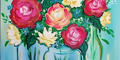 Image principale de Mason Jar Bouquet - Paint and Sip by Classpop!™