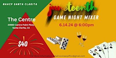 Imagem principal do evento Santa Clarita NAACP Juneteenth Celebration: Adult Game Night and Mixer