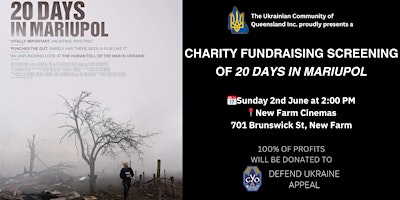 Imagen principal de 20 Days in Mariupol - Charity Fundraiser Screening Brisbane