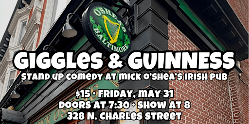 Imagem principal do evento Giggles & Guinness: Hilarious Stand Up Comedy at Mick O’Shea’s Irish Pub!