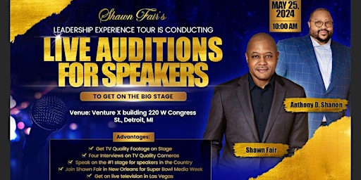 Immagine principale di Leadership Experience Tour Big Stage Auditions (Call for all Speakers) 