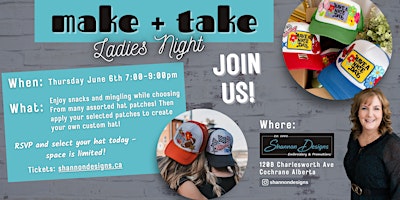 Make & Take Ladies Night - Custom Snapback Hats and Patches primary image