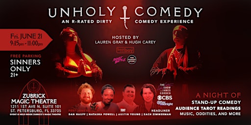 Imagem principal do evento Unholy Comedy Show - Unholy Theater - St. Petersburg Florida - June 21 2024