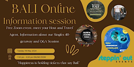 Bali Singles 40+ Getaway | Free Information Session and Q&A via Zoom online