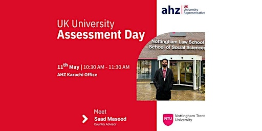 Imagem principal do evento Nottingham Trent University Assessment Day @ AHZ Karachi Office