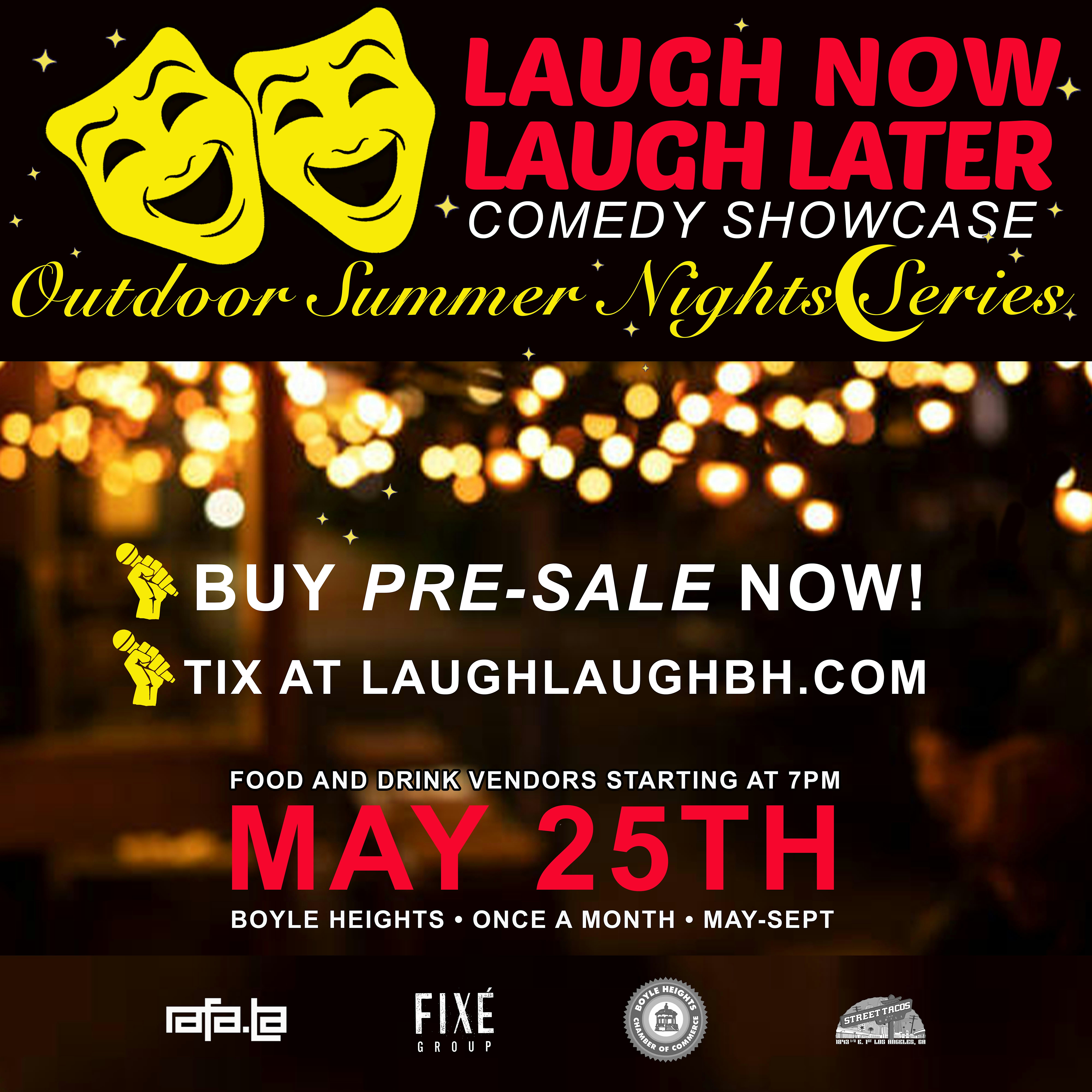 SEPTEMBER - LAUGH NOW,  LAUGH LATER - Comedy Showcase
