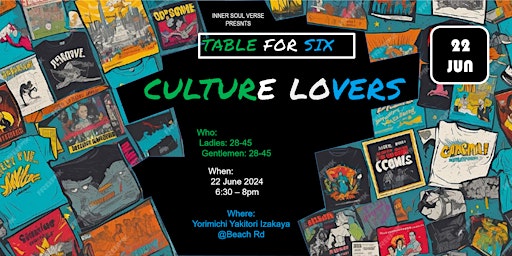 Imagem principal do evento Singles Table for Six (Culture Lovers)