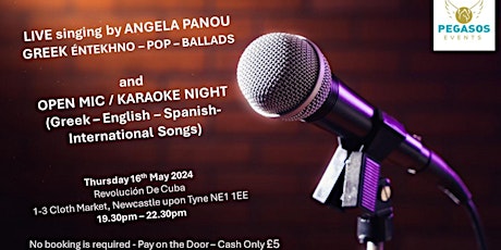Live Greek Ballads Singing / Open Mic and International Songs Karaoke