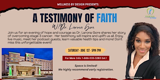 Imagem principal do evento WENTK 2024 ! Overcoming Cancer: A Testament Of Faith With Dr. Larona Gore