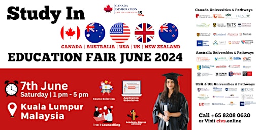 Image principale de Education Fair-June 2024: Malaysia | Study, Work & Settle