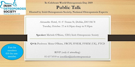 Public Talk to celebrate World Osteoporosis Day 2019 primary image