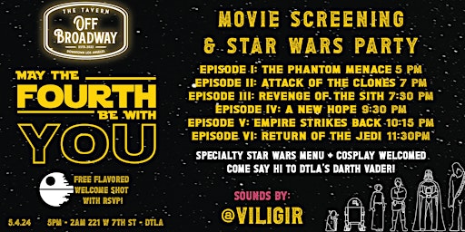 TOB MAY THE FOURTH BE WITH YOU  SCREENING AND STAR WARS PARTY primary image
