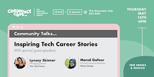 Image principale de Curiously Code Community Talks - Inspiring Tech Career Stories
