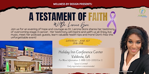 WENTK  2024! Overcoming Cancer: A Testament Of Faith With Dr. Larona Gore primary image