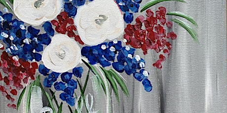 Red White and Blue Bouquet Paint Party