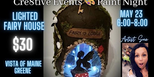Image principale de Paint night lighted fairy house, mason jar