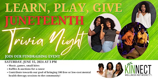 Imagem principal do evento Learn, Play, Give: Juneteenth Trivia Night