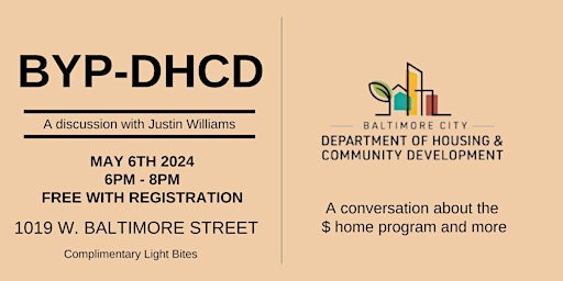 Image principale de BYP and DHCD - A conversation with Justin Williams