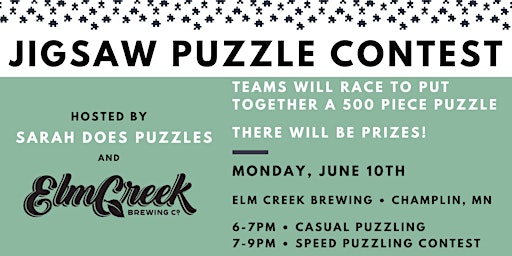 Imagem principal do evento Elm Creek Brewing Co Jigsaw Puzzle Contest
