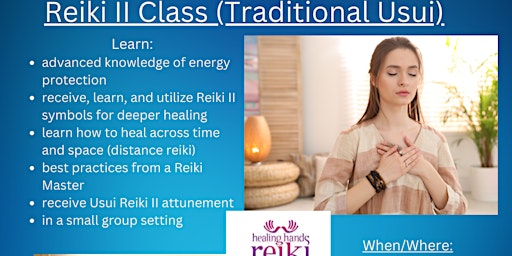 Imagem principal de Learn Reiki Level II - Traditional Usui( in-person class)