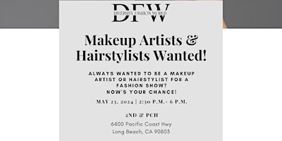 Makeup Artists & Hairstylists Needed For Diversity Fashion World primary image