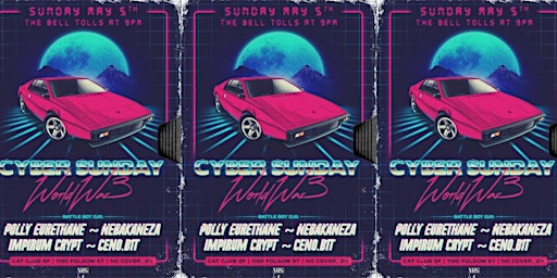 Image principale de CYBER SUNDAY: FREE CYBERPUNK PARTY EVERY WEEK (4 DJS, RETRO GAMES, POPCORN)