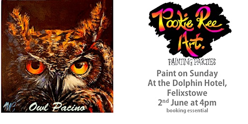 Paint on Sunday - Owl Pacino -  2nd June 4pm -  The Dolphin, Felixstowe primary image