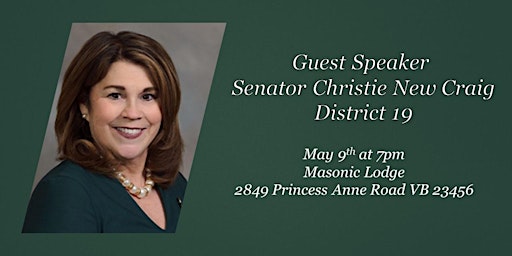 Image principale de Guest speaker Senator Christie New Craig