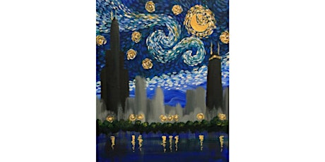 Chicago Skyline Starry Night Style