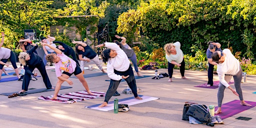 Imagem principal do evento Patio Yoga Class at Cleveland Botanical Garden - [Bottoms Up! Yoga & Brew]