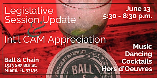 Legislative Session Update and CAM Int'l Appreciation at Ball and Chain primary image