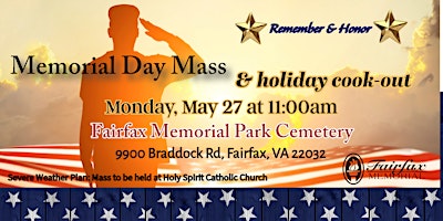 Image principale de Memorial Day Mass and Cook-out
